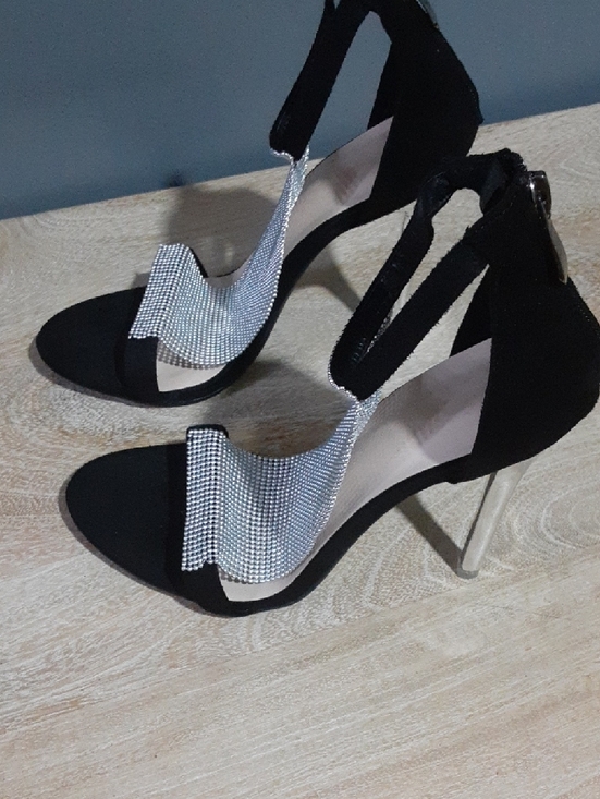 SHEIN Shoes - Black and Silver High Heel Evening Sandals